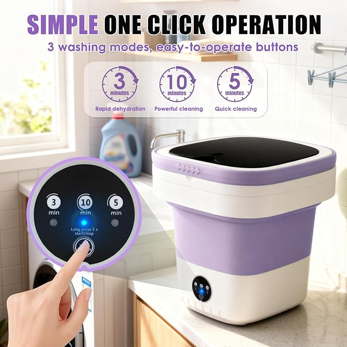 Portable Washing Machine 16L Mini Laundry Washer 3 Modes with Spin Basket Laundry Machine Cleaning Depth Underwear,Baby Clothes Small Shirt for Apartments Dormitories Hotels and Camping