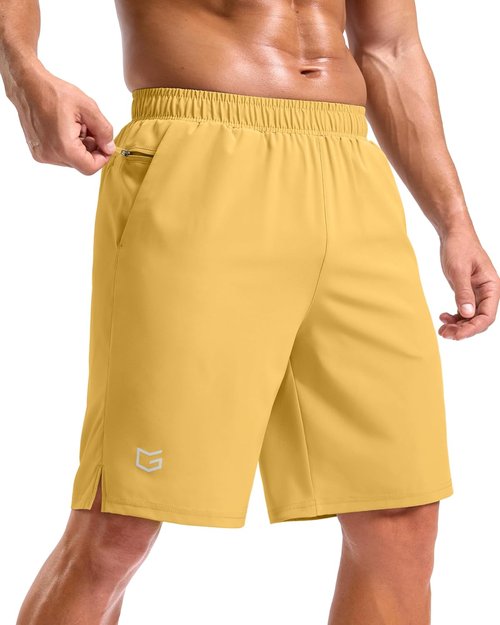 G Gradual Men's Gym Shorts - Quick Dry Athletic Running & Basketball Shorts with 2 Zipper Pockets | 7"/5"/9" Sizes