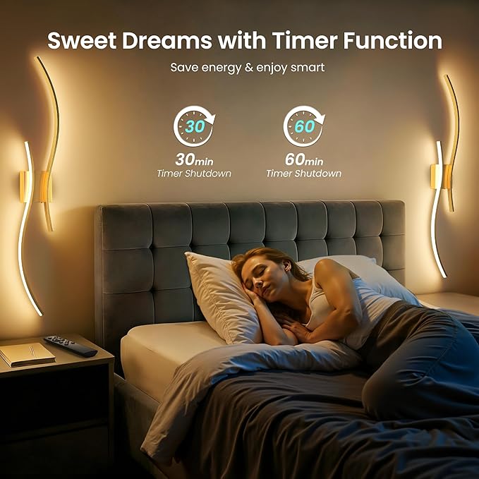 Battery Operated Wall Sconces Set of Two, 10000mAh Rechargeable Modern Wall