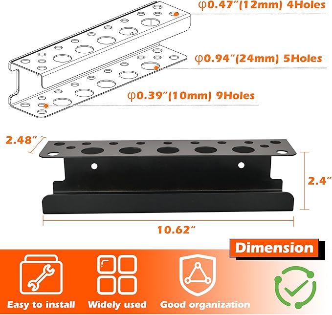 ULIBERMAGNET Magnetic Screwdriver Holder Rack,Heavy Duty Magnetic Pliers Holder,Tools Organizer Rack for Screwdriver, Plier, Shears,Magnetic Mount Tools Rack for Garage,Tool Cart,Pegboards,Workbench