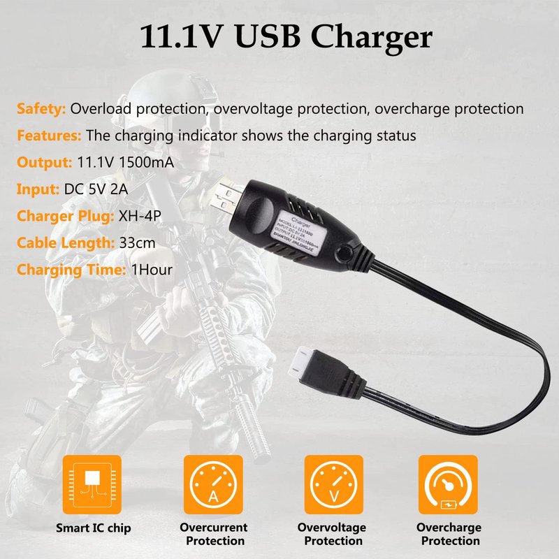 VICMILE 3300mAh Airsoft Battery 11.1V Nunchuck Battery with Dean-Style T Plug and Mini Tamiya Cable 3S Rechargeable Stick Shape Butterfly Fit for aeG AK47 M4 MP5 and Most Airsoft Model Guns Rifles