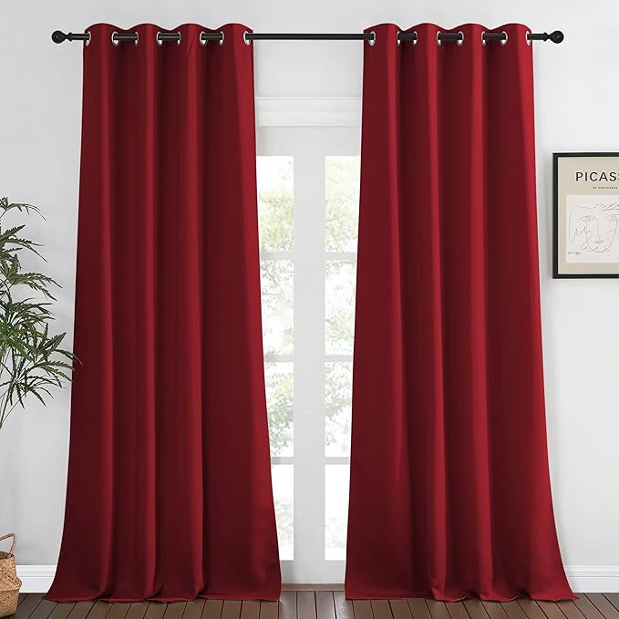NICETOWN Bedroom Curtain Room Darkening Drapery 102 inches Length