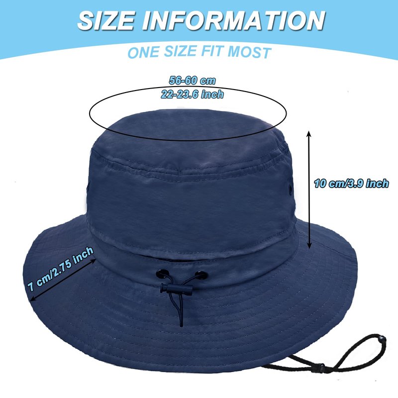 lifwimner Bucket Hats for Women Men Packable Sun Hat Quick Dry Mesh Breathable UV Protection Boonie for Fishing Hiking Beach Safari(Navy)