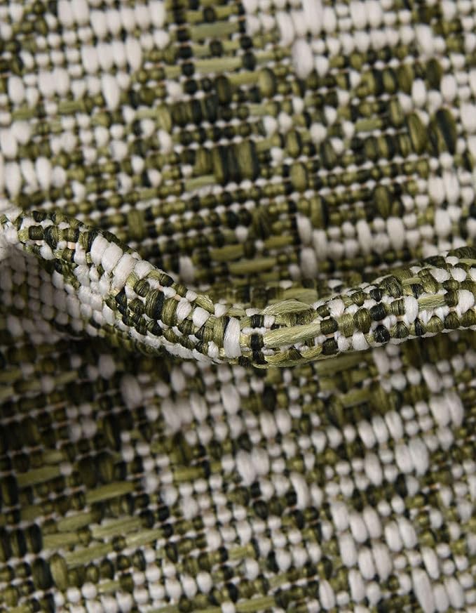 Unique Loom Outdoor Traditional Collection Area Rug - Valeria (9' x 12' 2" Rectangle, Green/ Light Green)
