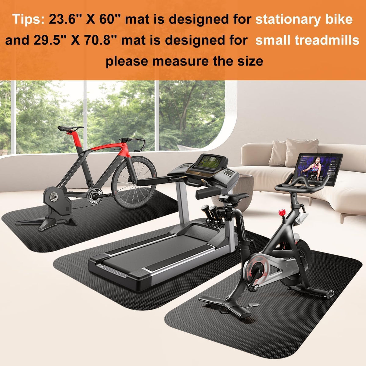 Regine Switzerland Treadmill Mat - Noise-Reducing Exercise Equipment Mat for Carpet & Hardwood Floors
