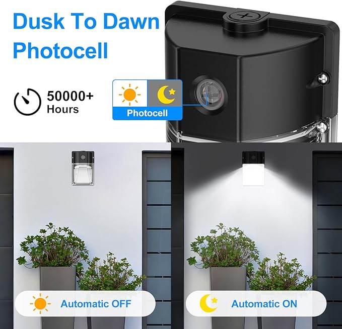 30W LED Wall Pack Light, Dusk to Dawn Outdoor Lighting Sensor, LED Outdoor Wall