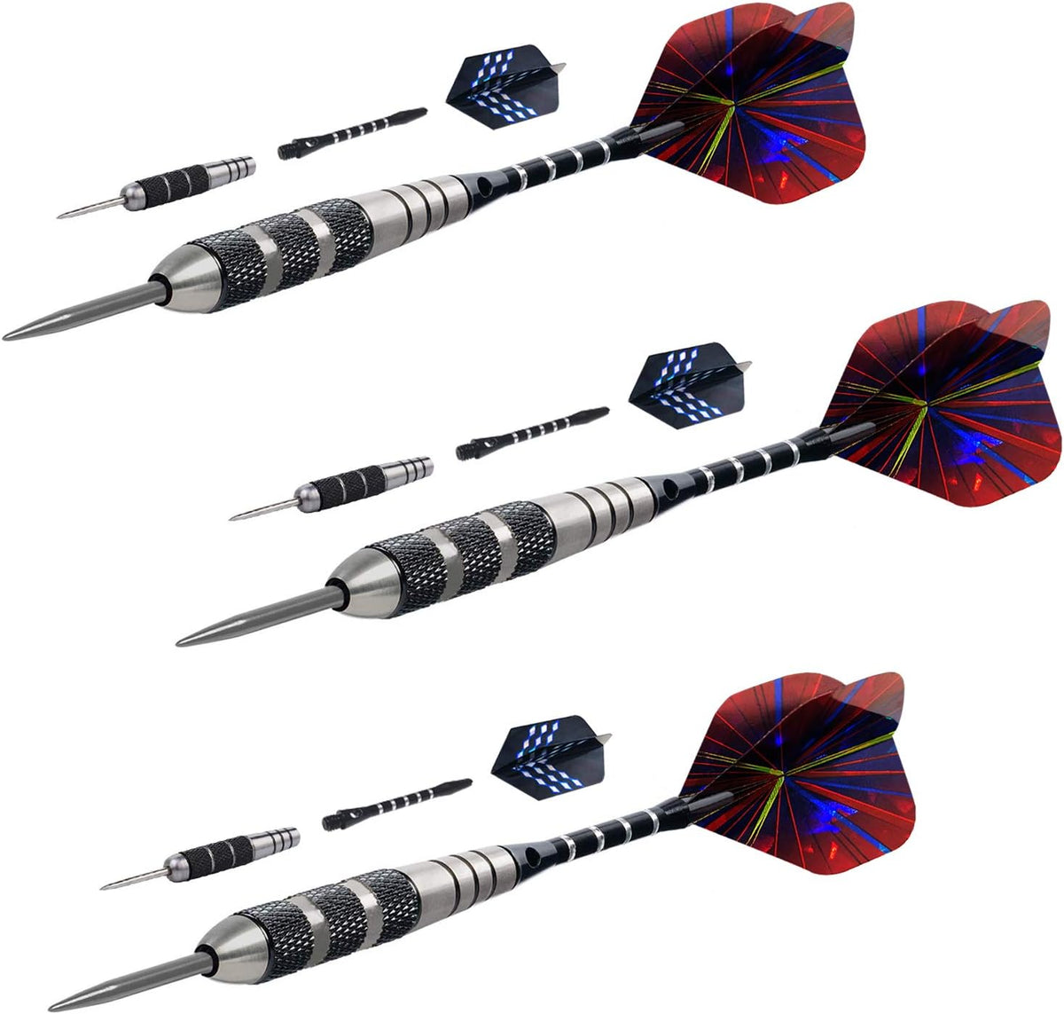WINSDART Professional Metal Darts Set - Steel Tip Darts with Nonslip Iron Barrel & Aluminum Shafts | Gift Box Included