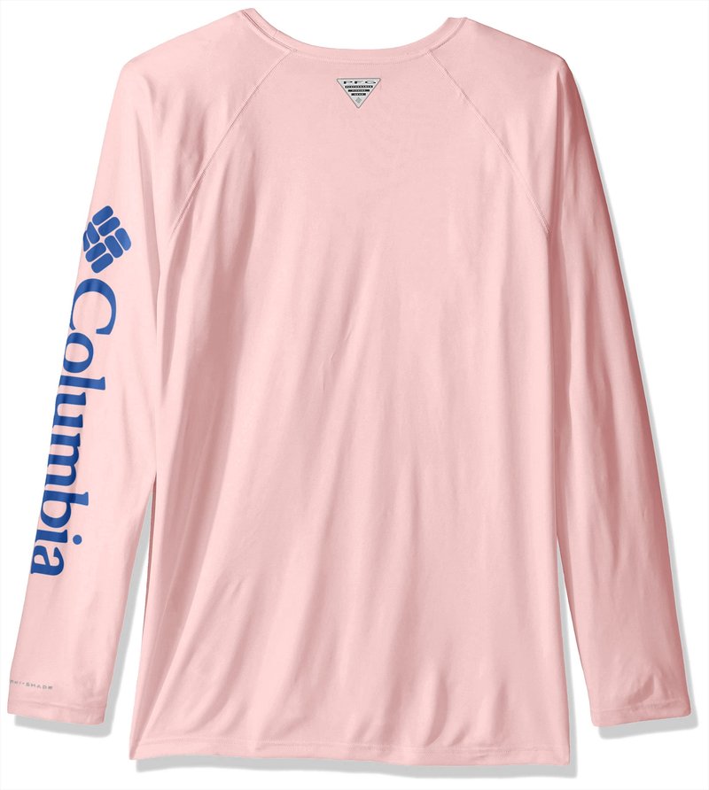 Columbia Men's Terminal Tackle Long Sleeve Shirt, Cherry Blossom/Vivid Blue, Medium