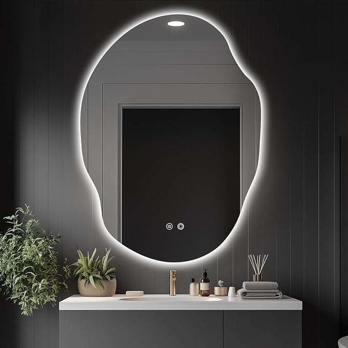 Asymmetrical LED Bathroom Mirror