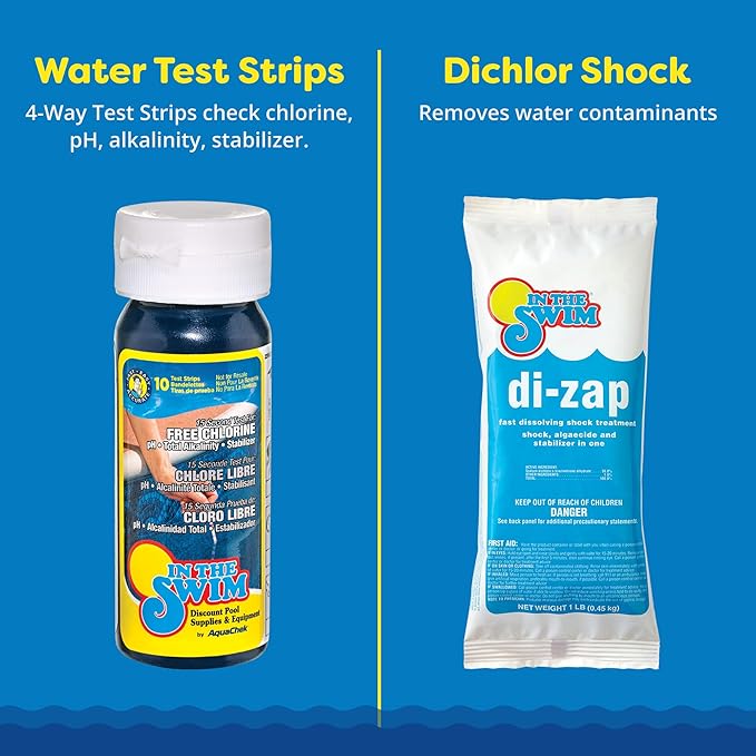In The Swim Super Chemical Value Kit and Chlorine Bundle - Pre-Measured Kit for Seasonal Maintenance - 50lb Bucket 3-Inch Chlorine Tablets - Inground and Above Ground Pools Up to 35K Gallons