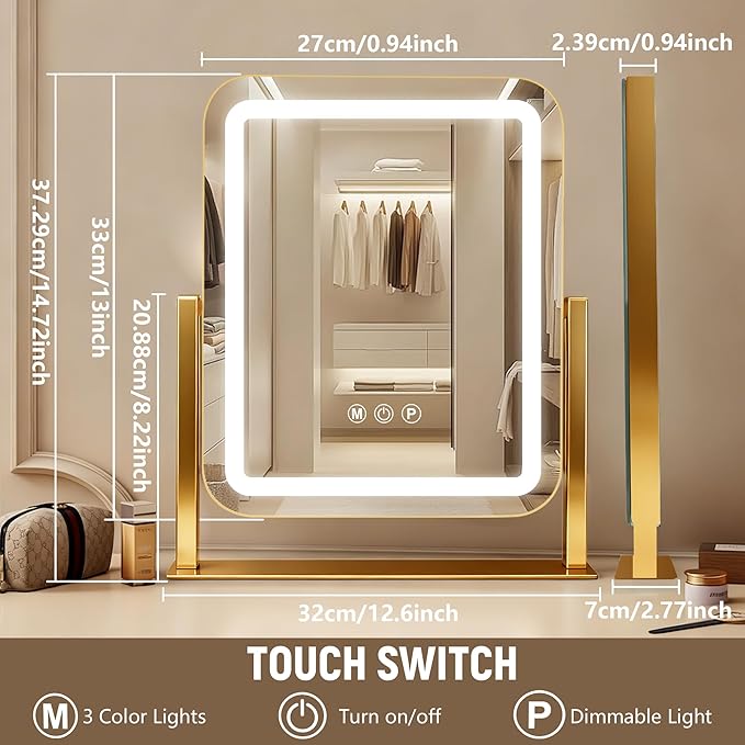Ratsamee Gold Vanity Mirror