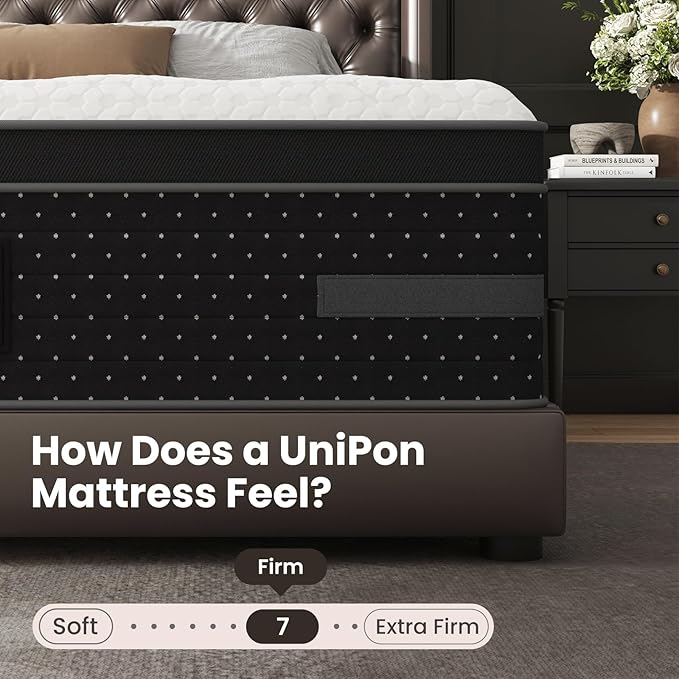 Queen Mattress 10 Inch Firm Hybrid Mattress in a Box Couples Motion Isolation with Extra Lumbar & Shoulder Support for Pain Relief, Hotel Collection- Fiberglass Free - 365 Night Trial
