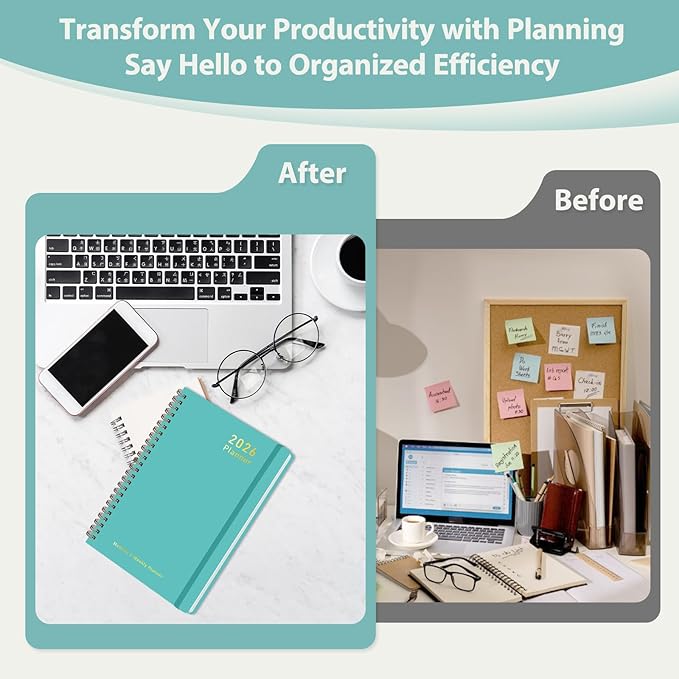 2026 Planner, Weekly and Monthly Calendar Academic Planner, Jan 2026 - Dec 2026, Planning Agenda Book for Desk Accessories and School Supplies - A5 (6.3'' x 8.5'')