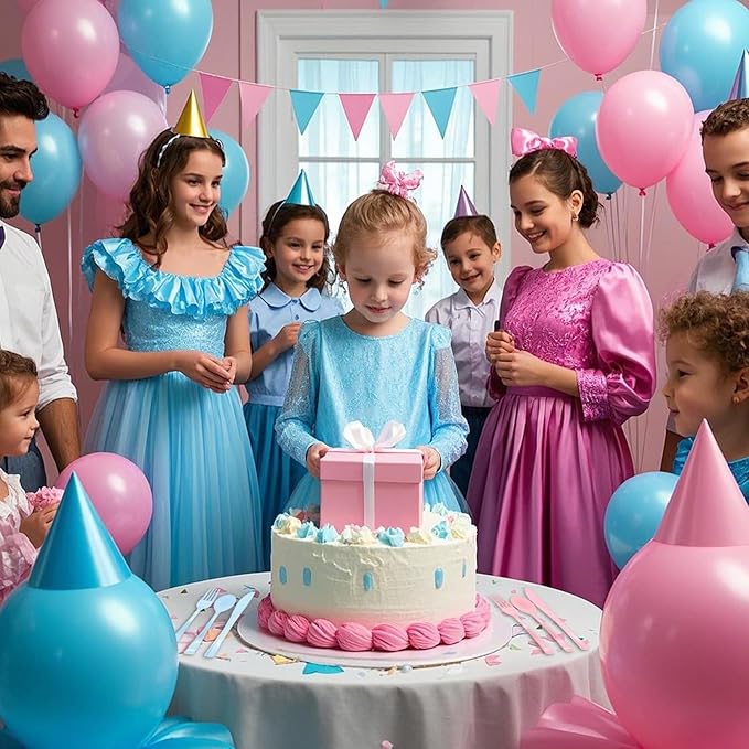 150 Pcs Pink and Blue Silverware Heavy Duty Pink and Blue Plastic Cutlery - 50 Plastic Forks, 50 Knives, 50 Spoons for Birthday, Baby Shower, Gender Reveal