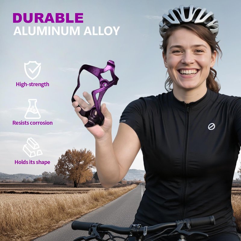 Corki Bike Water Bottle Holder, Bicycle Water Bottle Cage 1 Pack Purple