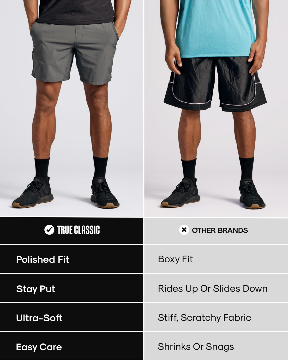 True Classic Novelty Mens Shorts – Gym Shorts for Men, Quick Dry Mens Athletic Short & Sweat Short for Workout and Running, 7.5" Quick Dry, Pack of 1, Black, L