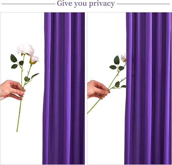 Purple Backdrop Curtain for Parties Wedding Wrinkle Free Purple Photo Curtains Backdrop Drapes Fabric Decoration for Birthday Party Photography 5ft x 8ft,2 Panels