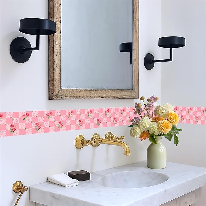 Pink Polka Dot Wallpaper Border 196x4 Inch Peel and Stick Wall Border Removable