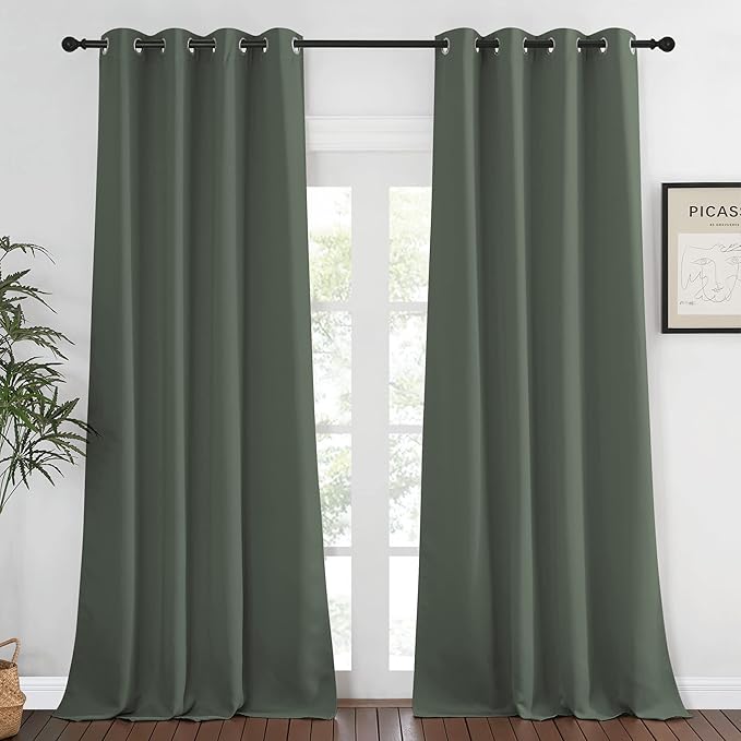 NICETOWN Blackout Curtain for Living Room 90 inch Long