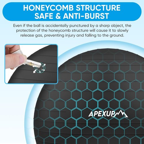 APEXUP Yoga Ball - 65cm Adjustable Weighted Vest for Men with 20lbs Weights & Reflective Stripe
