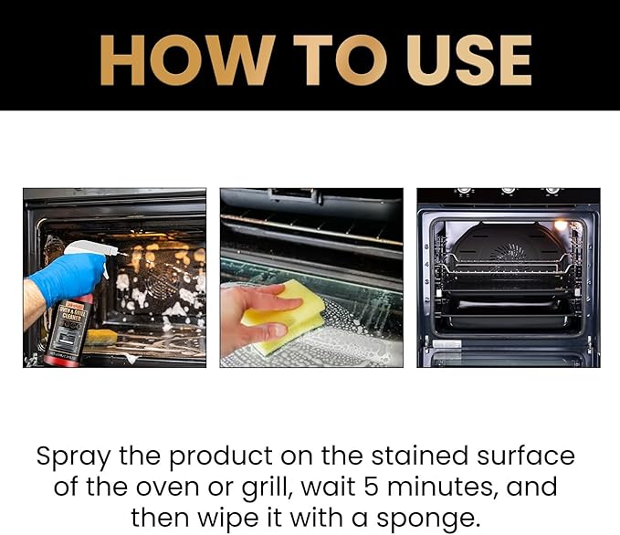 Oven and Grill Cleaning Spray ?€? Dissolves Grease in 5 Minutes, No Scrubbing Required, Removes Odors, Eliminates Thick Grease & Build Up, Grease Remover, 3.38 Floz (1pcs)
