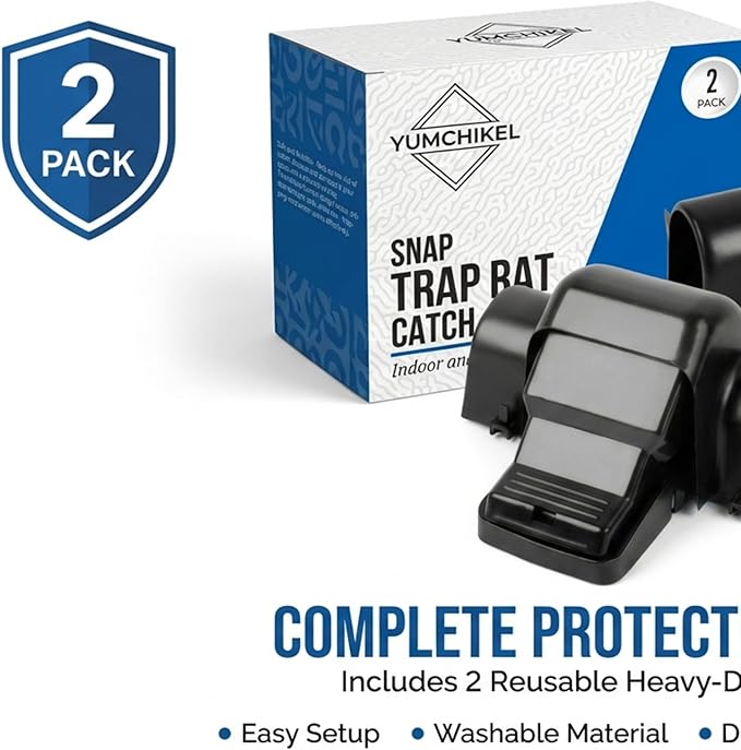 Rat and Chipmunk Traps. Prevents Accidental Triggering with Dual Tunneled Design. Covered Snap Traps for Humane Kill, Reusable, Pest Control for Rats,Outdoor Indoor & Use 2 Pack