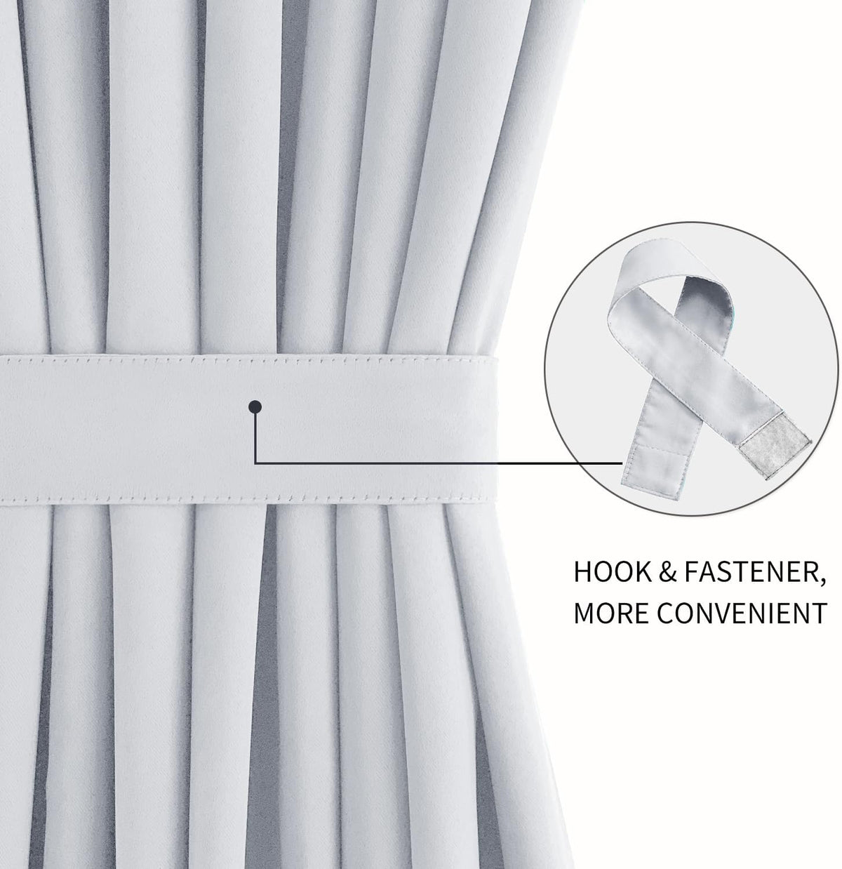 DWCN French Door Curtains – Rod Pocket Thermal Curtain for Doors with Glass Window, Kitchen and Patio Doors for Privacy, 54 X 40 Inch Length, 1 Curtain Panel with Tieback, Greyish White