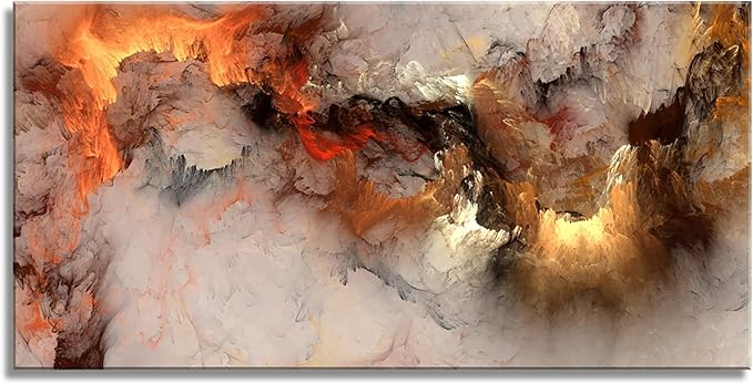 YYYYHPP YP1075 Abstract Clouds Modern Wall Art Decor Orange Abstract Poster Art abstract wall art for living room Bedroom Kitchen Home and Office Wall Decor