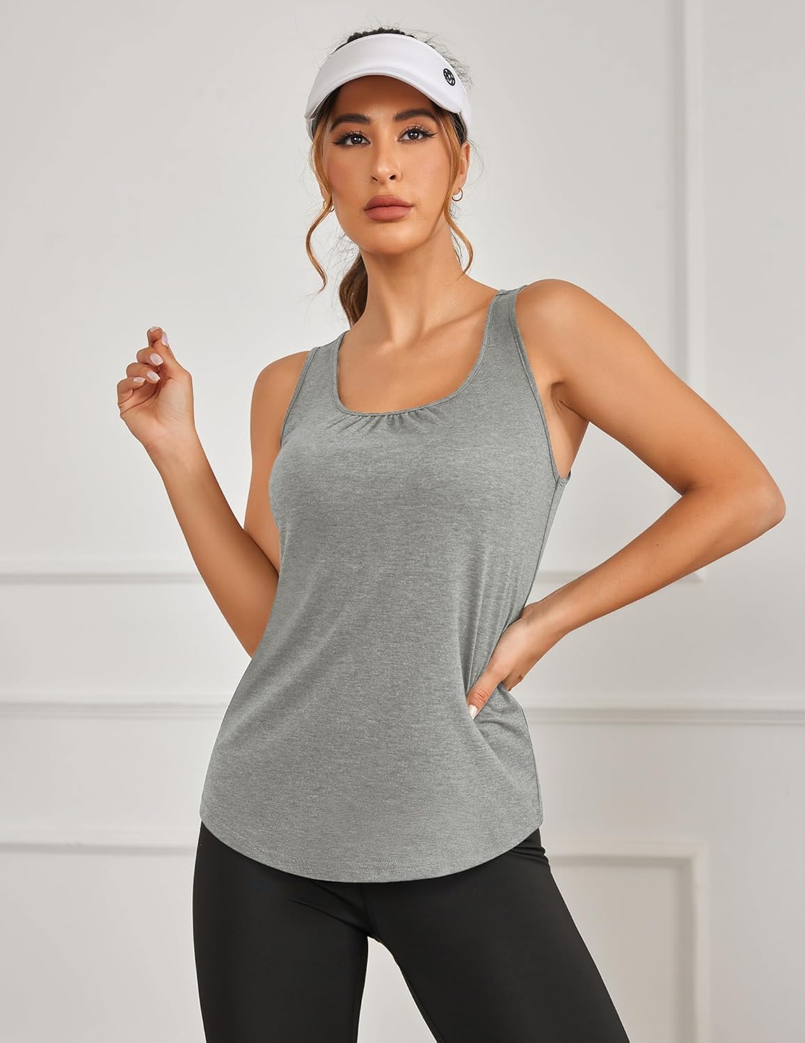 PINSPARK Workout Tops for Women - Lightweight Racerback Tank Tops | 2-Pack Sleeveless Gym Shirts, S-3XL
