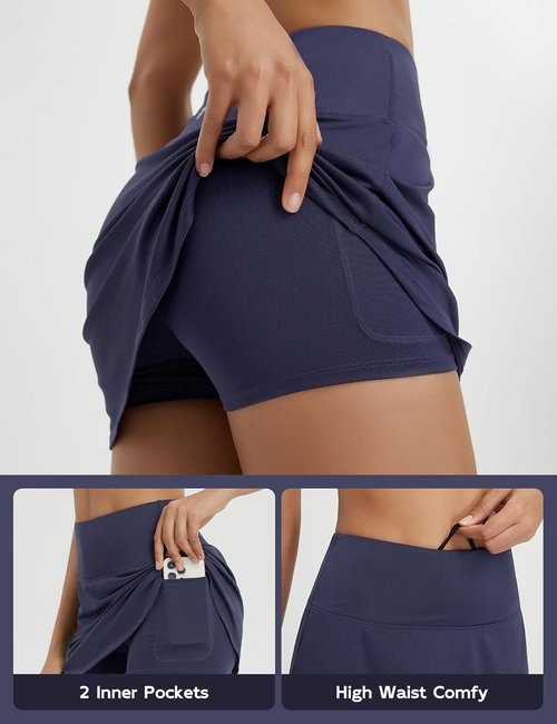 Baleaf Women's Tennis Skirt - High Waisted Athletic Golf Skorts with Pockets | Perfect for Running