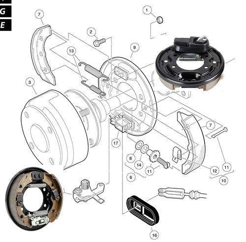 Golf Cart Brake Assembly,Rear Brake Cluster for Club Car DS and Precedent 1995 UP OEM#101823301 103380202