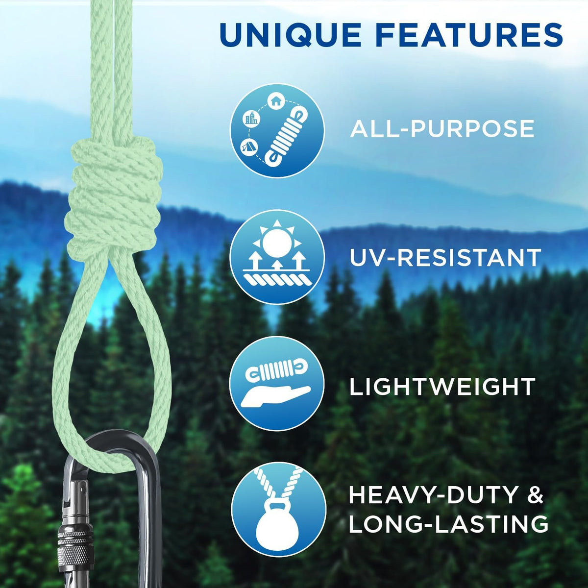 TECEUM Cotton Rope 3/16” (5 mm) – 100 FT – Strong All-Purpose Braided Rope – Natural Cotton – for Crafting, Сamping, Clothes Line, DIY, Indoor & Outdoor Use – Mint