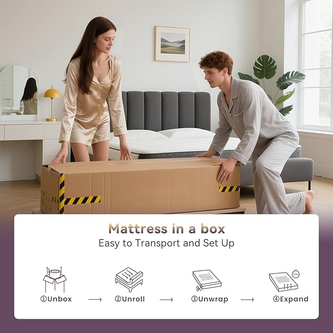 10 Inch Full Size Mattress,Hybrid Full Mattress in a Box, Cool Gel Memory Foam Mattress for Pressure Relieving,Medium Firm Feel,CertiPUR-US Certified