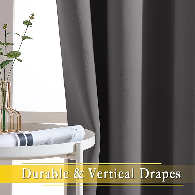 NICETOWN Blackout Sliding Glass Door Curtain 90 inches Long, Grommet Thermal