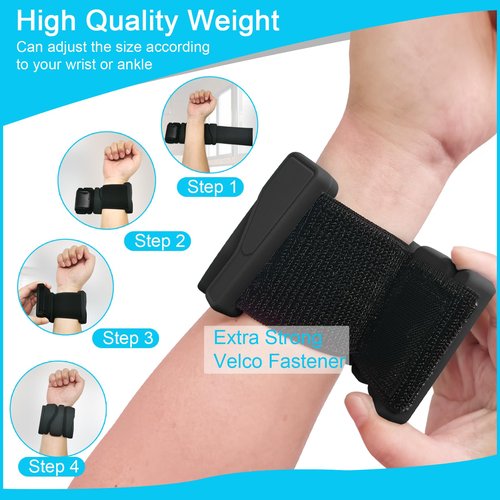 Wrist and Ankle Weights for Women Men - Adjustable Wrist Weighted Bracelet 2Lbs (1Lb Each), Wearable Waterproof Arm Leg Weights for Home, Gym, Yoga, Walking, Running, Dance, Pilates, Cardio, Hiking