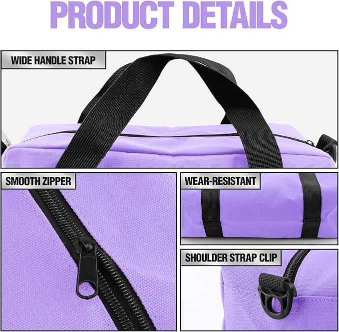 Small Tool Bag, Canvas Tool Storage Bag, Large Capacity Multipurpose Zipper Soft Tote Organizer Pouch for Electrician, Plumbing, Gardening,Tools Bags for Men (Purple, 12 Inch)