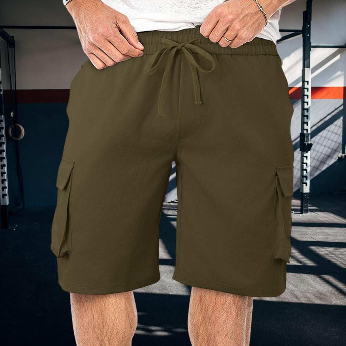 ZOCANIA Men's Cargo Shorts - Summer Sport Shorts with Elastic Waist & Pockets | Comfortable Fit