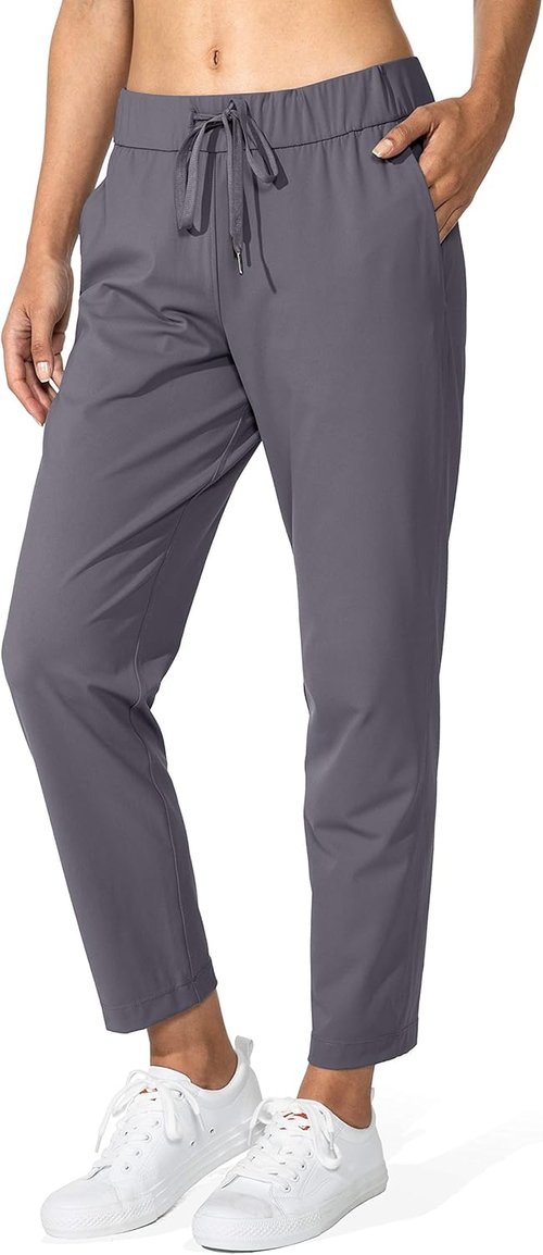 G Gradual Women's 7/8 Stretch Ankle Pants - Deep Pockets for Golf, Travel, and Lounge Wear