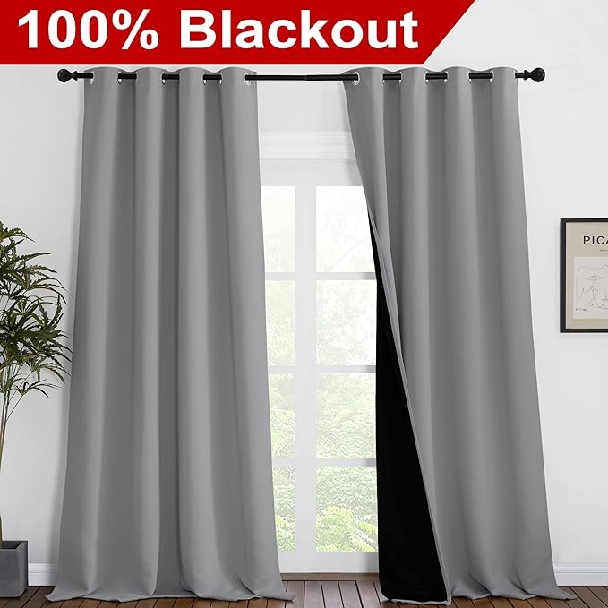NICETOWN 100% Blackout Blinds, Laundry Room Decor Window Treatment Curtains