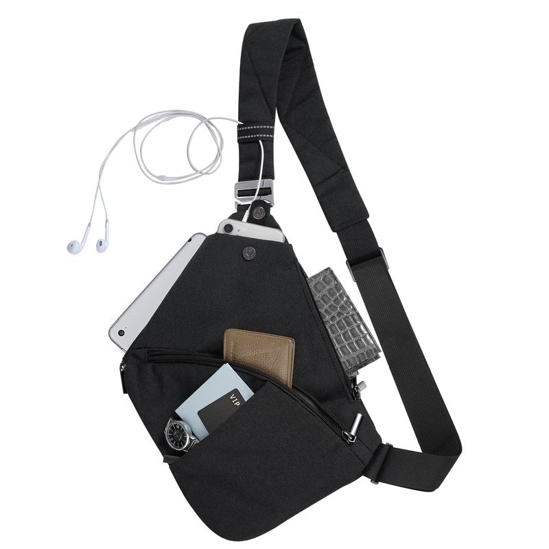 VADOO Sling Bag for Men and Women, Anti theft Crossbody Bag Lightweight Shoulder Chest Bag for Travel Gym Running