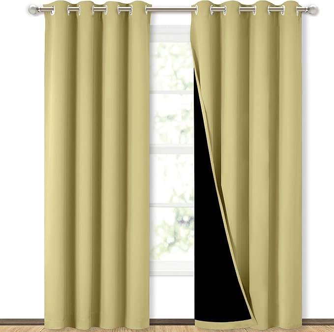 NICETOWN Full Shading Curtains 90" Long 2 Panels Set