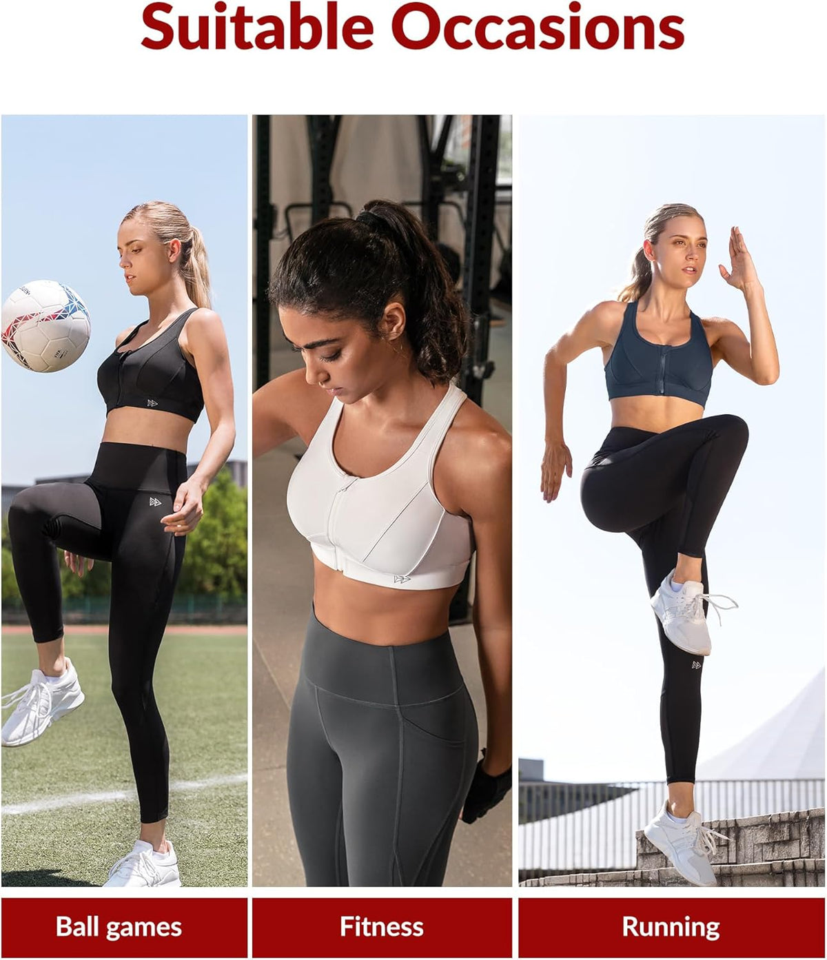Yvette High Impact Sports Bra - Zip Front Design for Plus Size Women | Ideal for Workout & Running