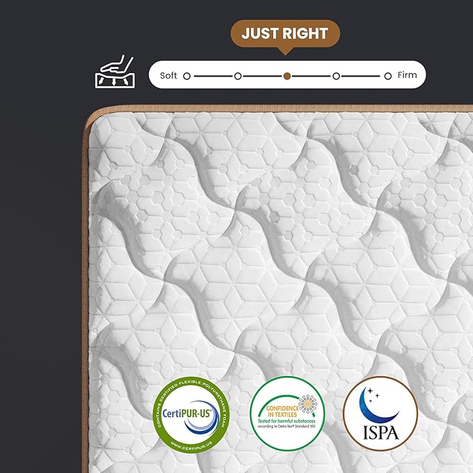 Full Mattress 12 Inch, Cooling Hybrid Bed in a Box, Individual Pocket Springs, Motion Isolation, Targeted Hip/Shoulder/Lumbar Support, Fiberglass-Free, Ergonomic Zones, 365-Night Trial, CertiPUR-US