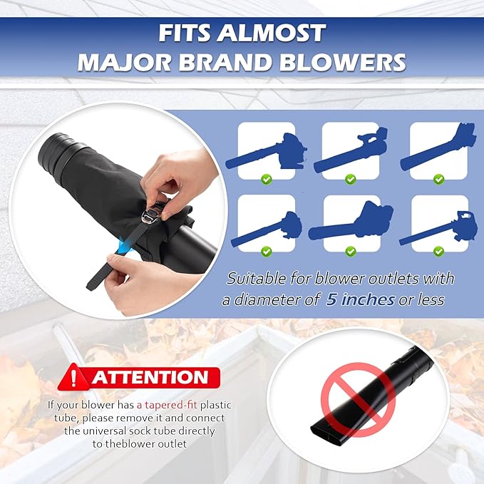Buzzlett Upgraded Universal Gutter Cleaning Tools for Leaf Blowers, Compatible with Leaf Blower Brands EGO Power+, Worx, Black+ Decker, SUNCHERS, HEINPRO, RYAHT, DEWALT, etc. Extends Up to 11FT