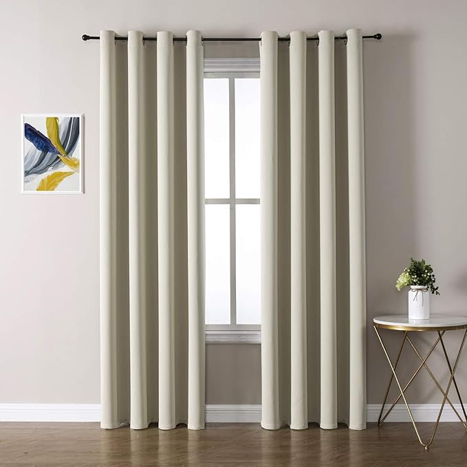 ChrisDowa Room Darkening Curtains 120 Inches Long 2 Panels Set