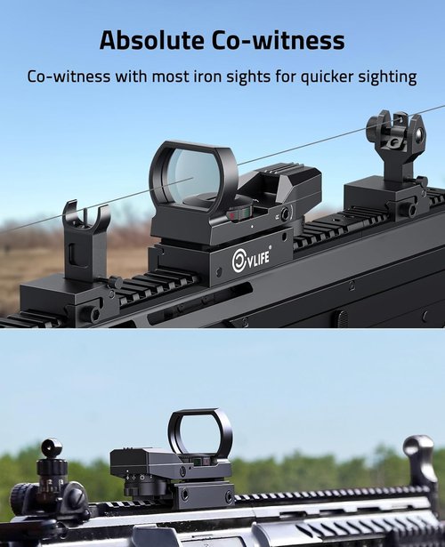 CVLIFE FoxSpook Green & Red Dot Sight - Motion Awake Reflex Optics for Picatinny | 31x21mm Large Window