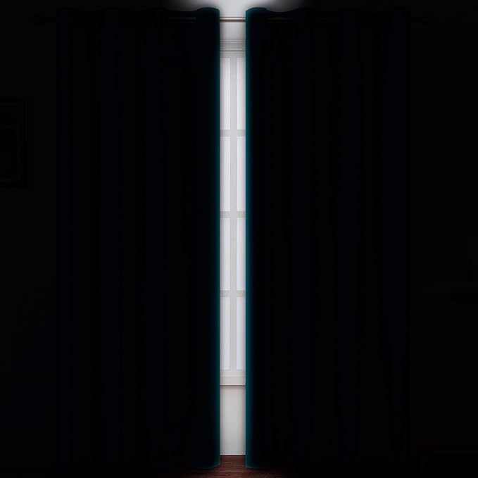 LEMOMO Teal Thermal Blackout Curtains/52 x 95 Inch/Set of 2 Panels Room