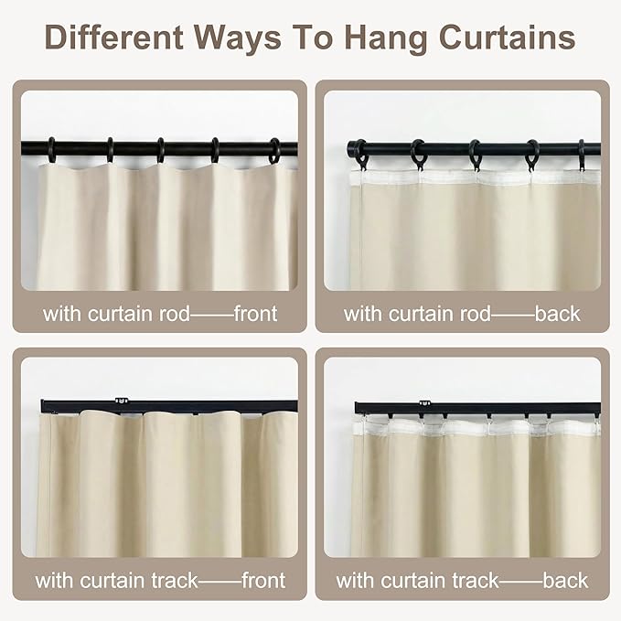 hoeflife Blackout Curtains for Bedroom Room Darkening Curtains for Living Room