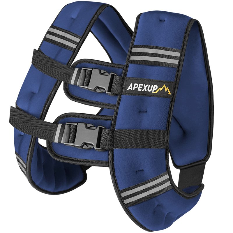 APEXUP 20lbs Weighted Vest Men Women, Weight Vest for Women Workout Equipment for Strength Training Running (Blue)