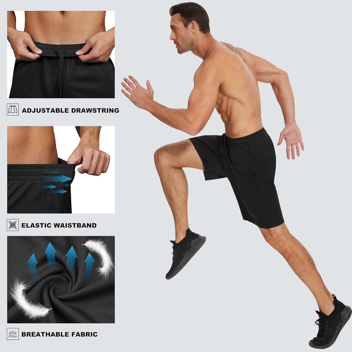 TVKSOM Men's Athletic Shorts - Quick Dry Basketball Shorts with Pockets | 7-Pack, Comfortable Fit